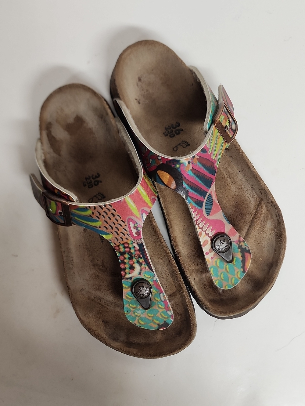 Papillio By Birkenstock made In Portugal Size 36/5 Multicolor Patterned Sandals